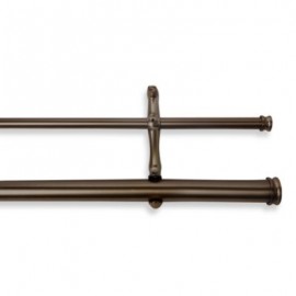 Cortinero doble de acero Cambria® Premier Complete de 1.21 m color bronce aceitado