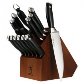 Cuchillos de acero inoxidable J.A. Henckels International® Forged Elite™ con base, 15 piezas