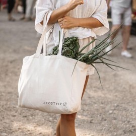 Bolsa ecológica grande Ecostyle® con mini bolsas internas en beige