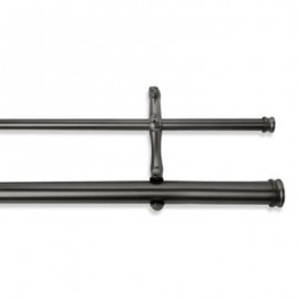 Cortinero doble de acero Cambria® Premier Complete de 71.12 cm a 1.21 m color grafito